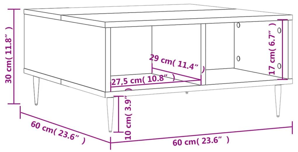 Tavolino da Salotto Rovere Sonoma 60x60x30 cm Legno Multistrato