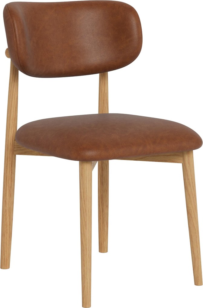 ALMO Ecopelle Retro Brandy / telaio in rovere laccato - SEDIA IN LEGNO PER SOGGIORNO SALA DA PRANZO CUCINA RETRO