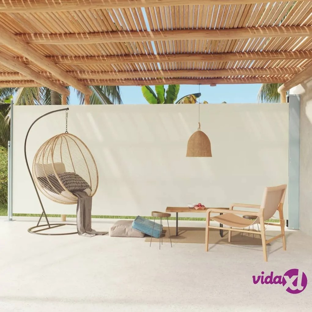 vidaXL Tenda Laterale Retrattile per Patio 220x600 cm Crema