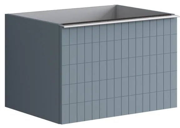 Mobile da bagno sotto lavabo Pixel grid frontale indaco e maniglia alluminio brillante laccato L 60 x H 40 x P 45.5 cm 2 cassetti, lavabo non incluso