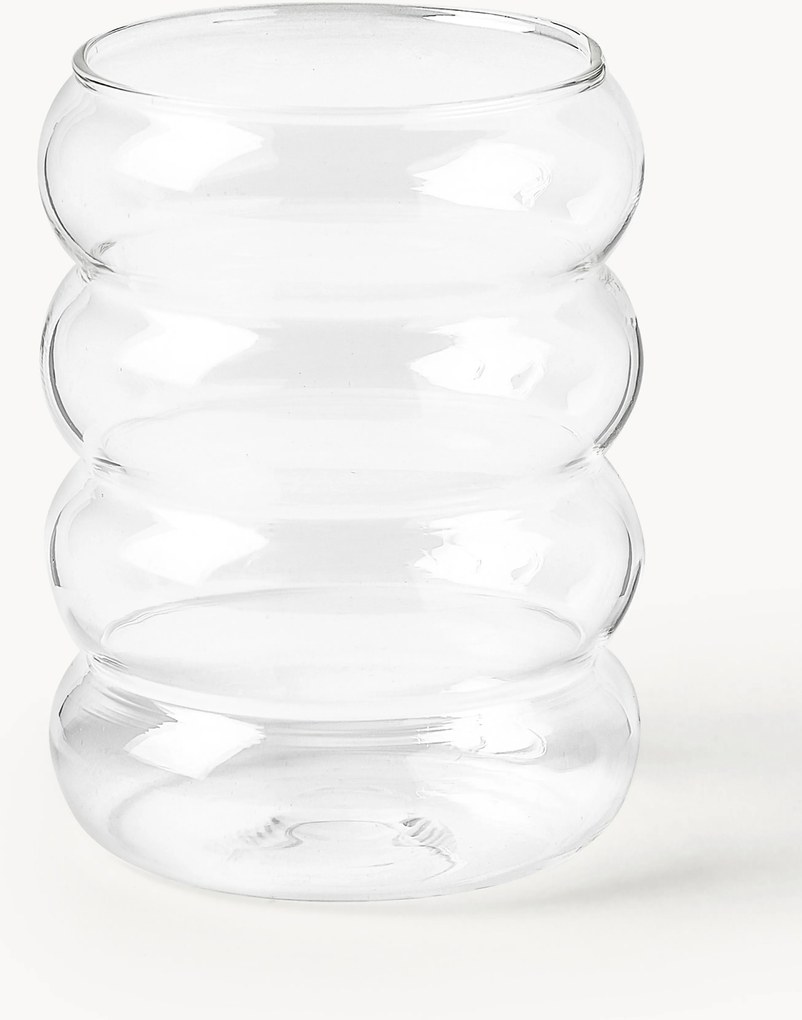 Set di 4 bicchieri in vetro soffiato borosilicato Bubbly
