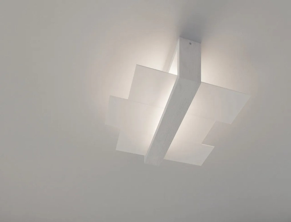 Plafoniera da Soffitto in Legno e Vetro 2xE27 FENIKS 2 da Interno