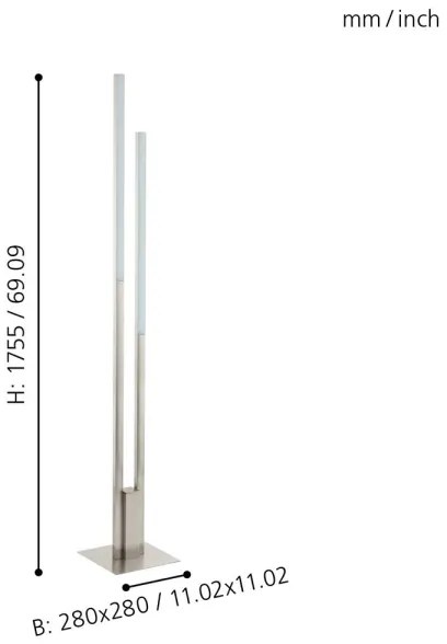 Eglo 33323 - LED RGBW Lampada da terra con dimmer FRAIOLI-C 2xLED/17W/230V