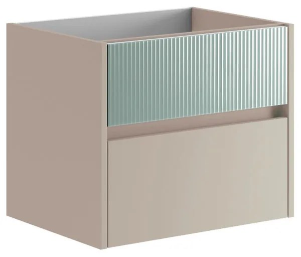 Mobile da bagno sotto lavabo Niwa beige laccato opaco L 59.5 x H 50 x P 45.5 cm 2 cassetti, lavabo non incluso
