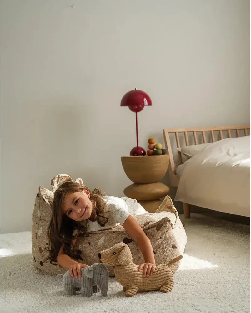 Pouf a sacco per bambini marrone chiaro con rivestimento in bouclé e ciniglia Terrazzo Chair – Wigiwama