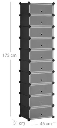 Scaffale modulare con cassetti BOXIFY, nero