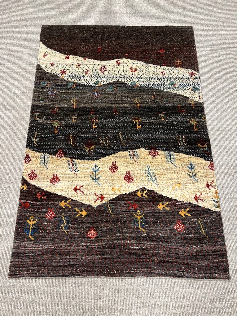 Gabbeh Tappeto 110x170 Marrone (Iran) Annodato A Mano