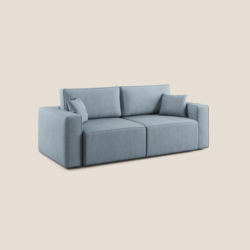 Morfeo divano con seduta estraibile in morbido tessuto impermeabile T02 carta da zucchero 215 cm