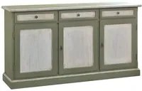 Madia credenza in legno bicolore cerato bianco/verde l.156 p.42 h.85