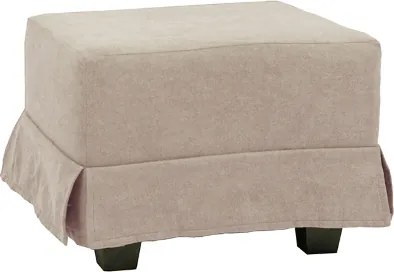 Pouf imbottito in tessuto 57x41 h sfoderabile Beige e piedini