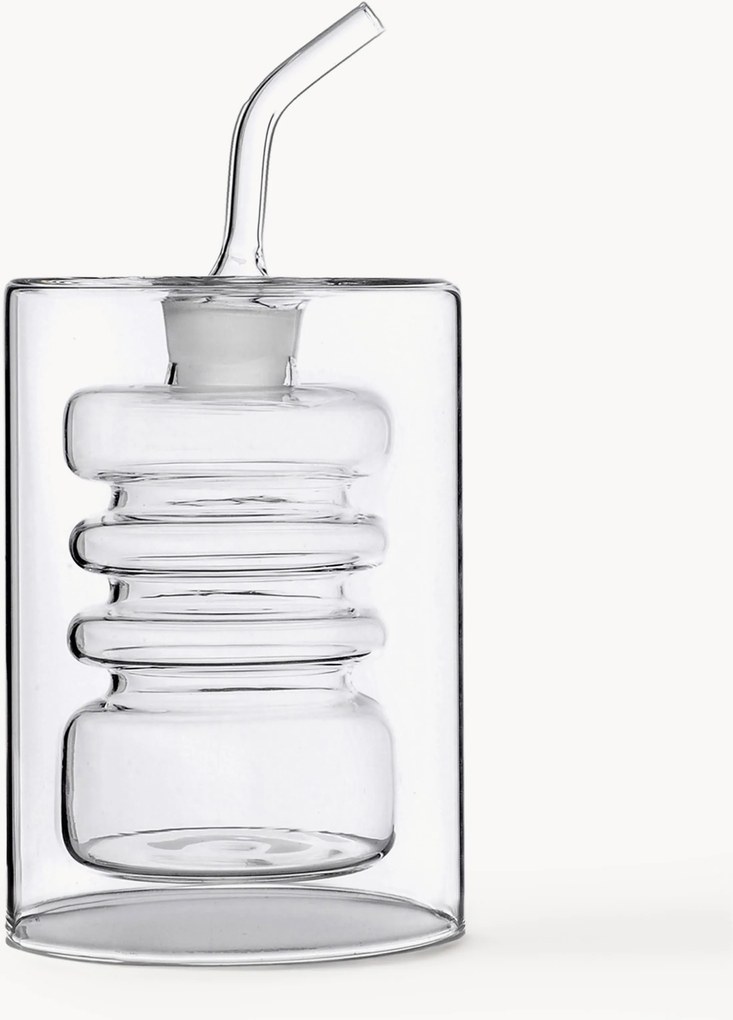 Distributore aceto e olio in vetro borosilicato fatto a mano Rings alt. 16 cm