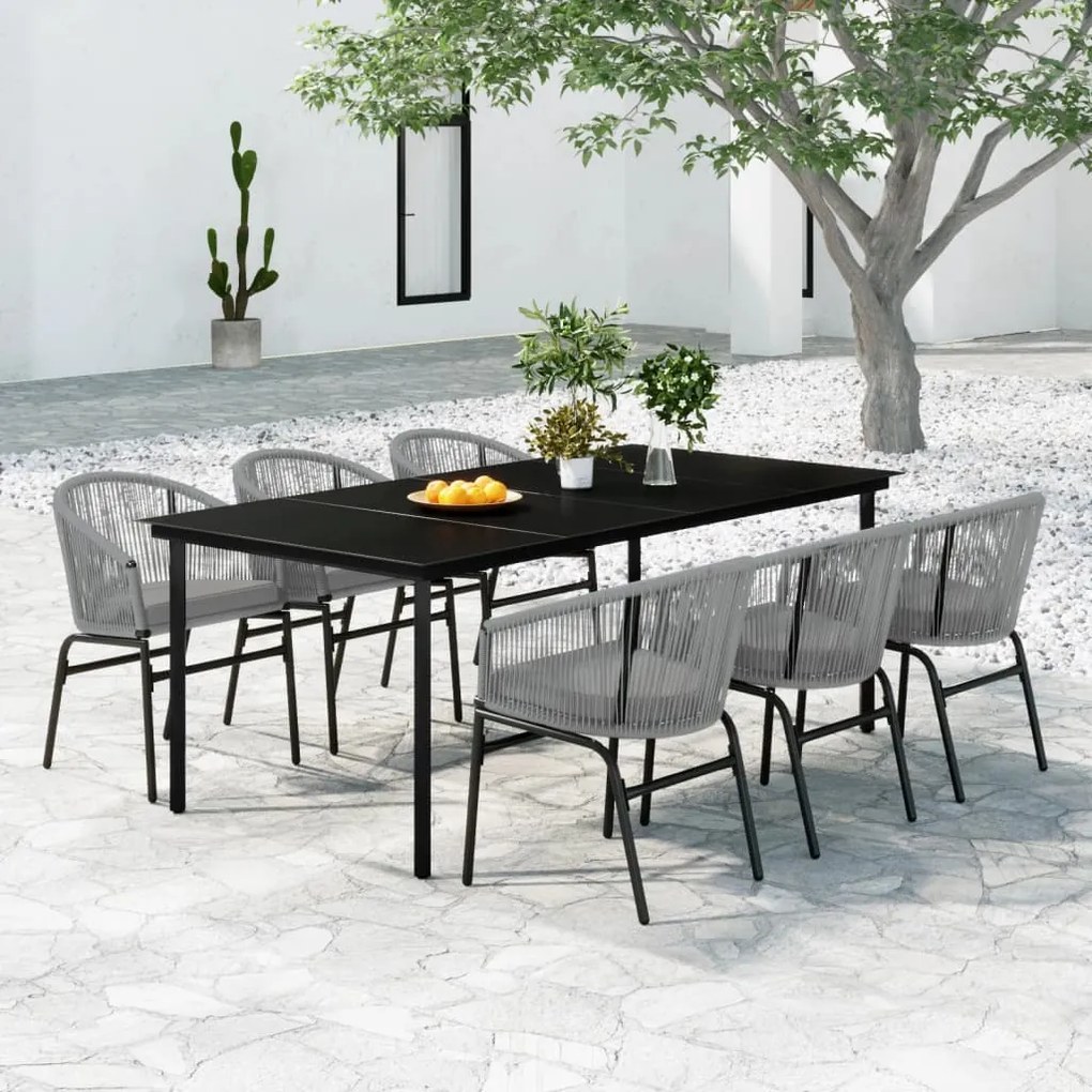 Set mobili da pranzo da giardino 7 pz antracite