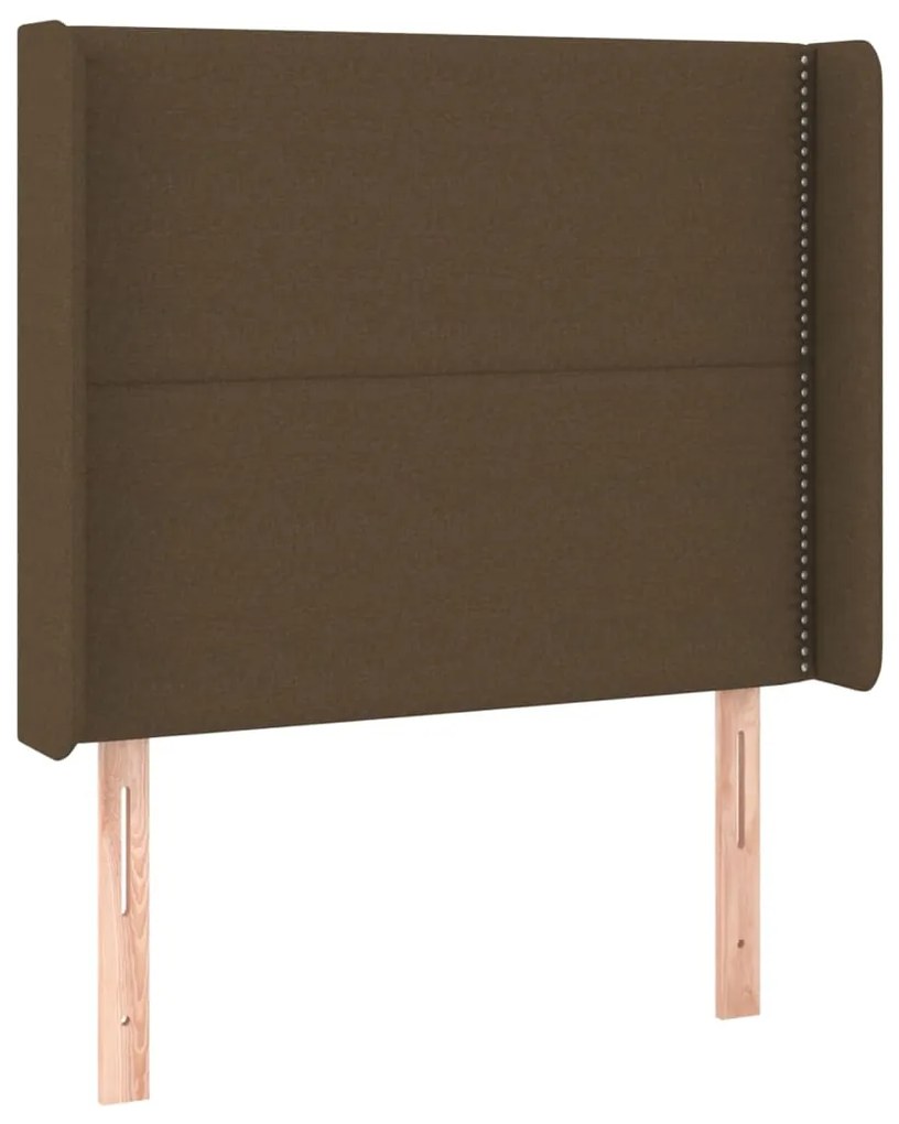 Testiera ad orecchio marrone scuro 103x16x118/128 cm in tessuto