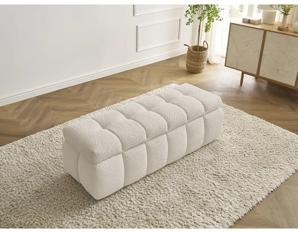 Panca beige in tessuto bouclé Mont Blanc - Bobochic Paris