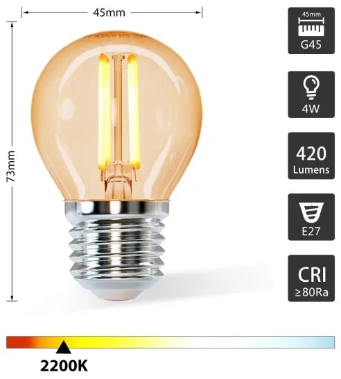 Lampadina LED G45 E27/4W/230V 2200K - Aigostar