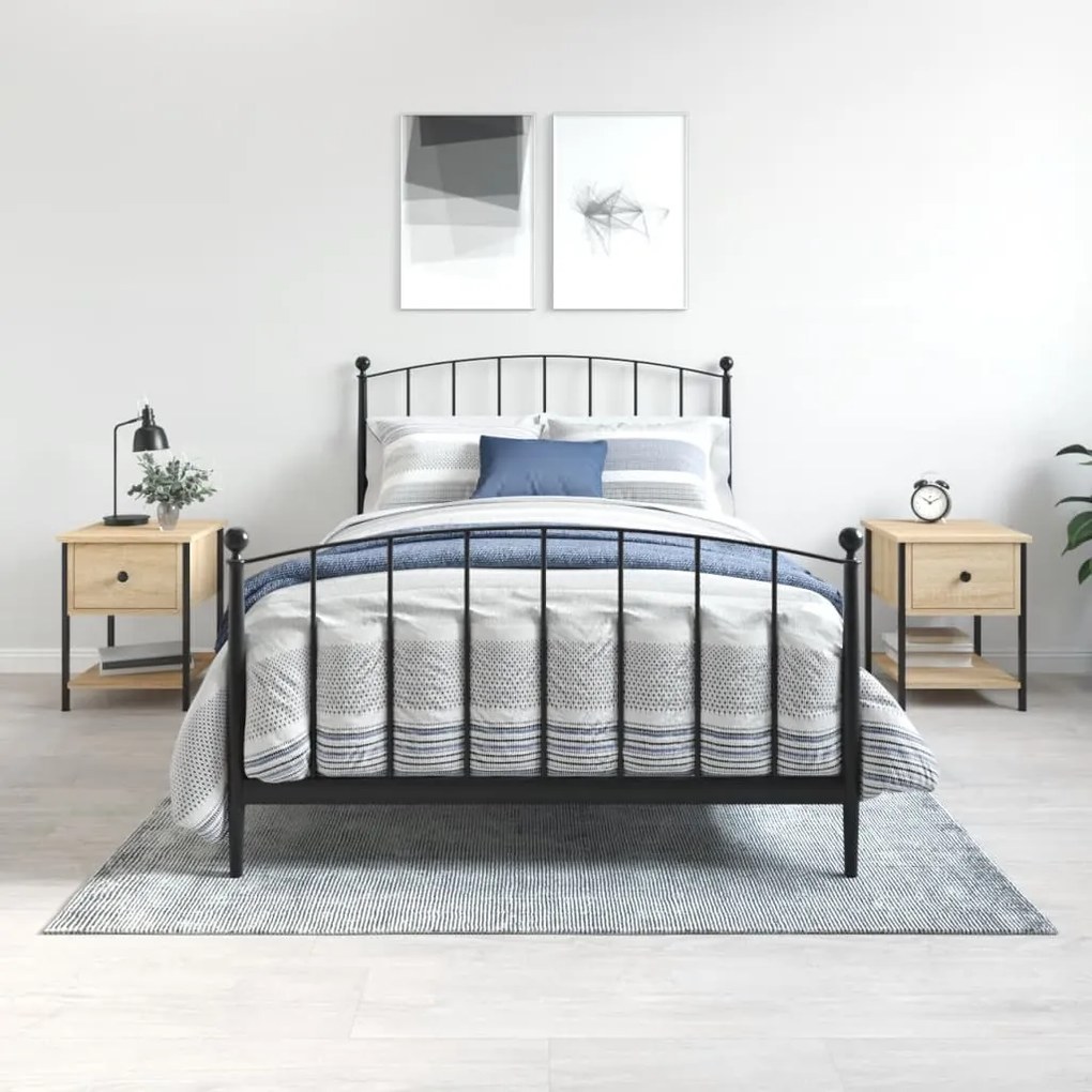 Comodini 2 Pz Rovere Sonoma 34x35,5x45 Cm İn Legno Multistrato /