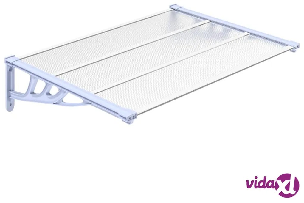 vidaXL Tettoia per Porta Grigio e Trasparente 122x90 cm Policarbonato