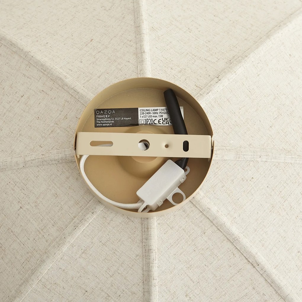 Plafoniera Japandi in tessuto beige 55cm - Haru