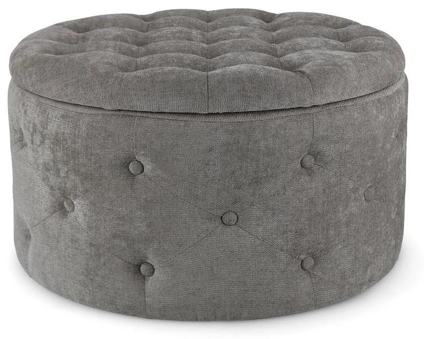 Pouf contenitore porta scarpe ERNESTINE in tessuto grigio scuro