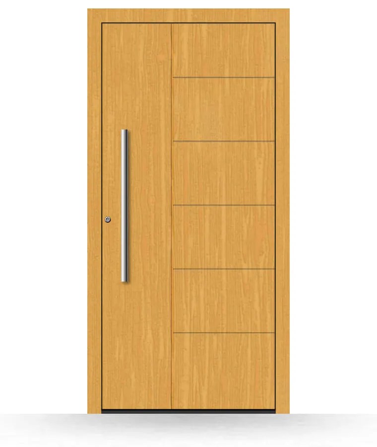 Portoncini in legno, abete chiaro 110, apertura con spinta a sinistra, 850 x 1800 mm, modello Pavia, configura individualmente