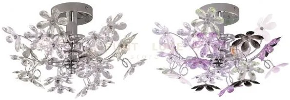 Flower applique fiori acrilico trasparente e colorato 2 luci attacc...