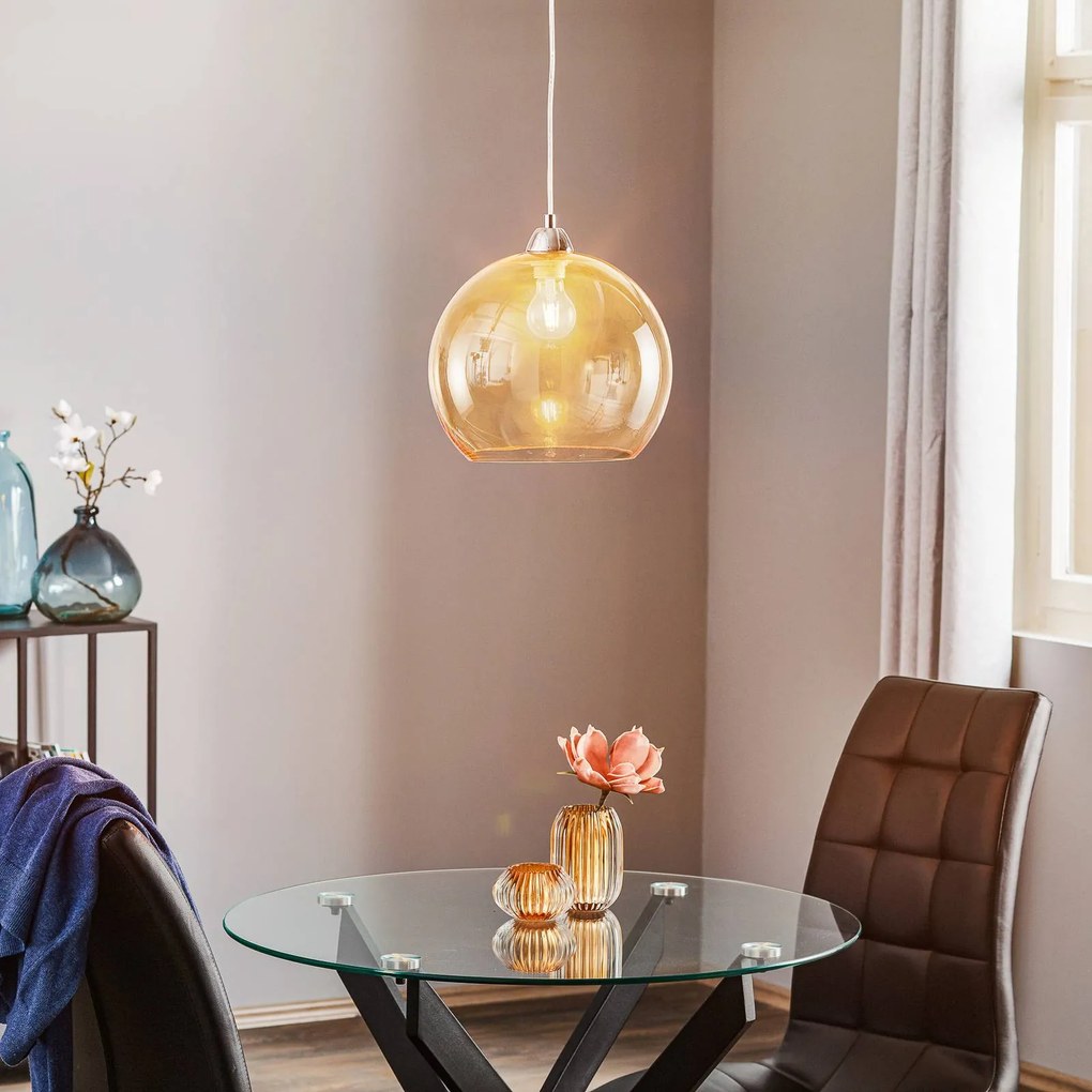 SOLLUX LIGHTING Lampada a sospensione Colour, paralume vetro crema