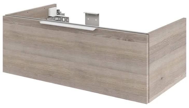 Mobile da bagno sotto lavabo Neo grigio / argento lucido L 90 x H 32 x P 48 cm 1 cassetto, lavabo non incluso