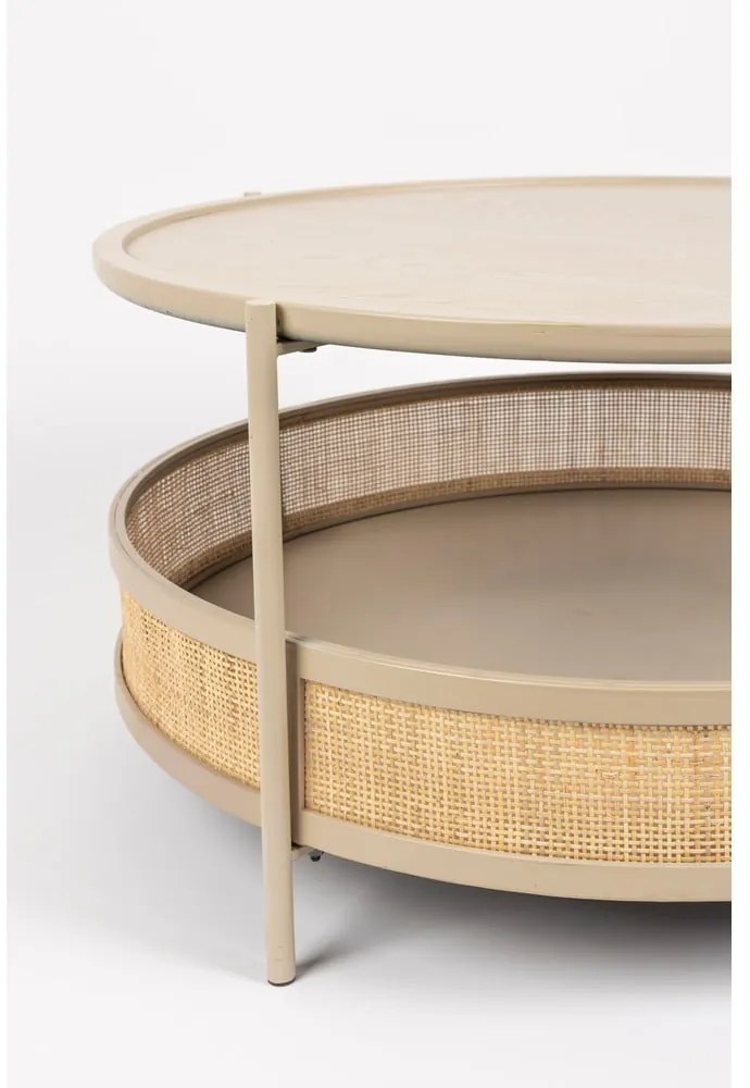 Tavolino da salotto rotondo beige/di colore naturale ø 80 cm Makoto – White Label