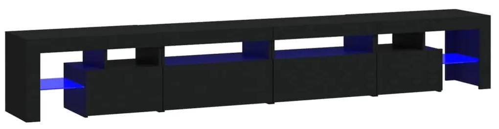 Mobile porta tv con luci led nero 260x36,5x40 cm