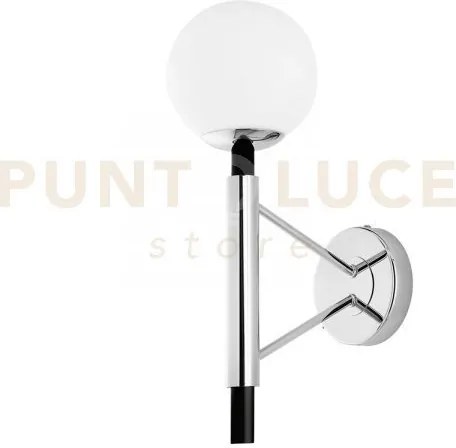 Applique a parete hammond cromo e nera 1 luce attacco e14 15x26x43cm