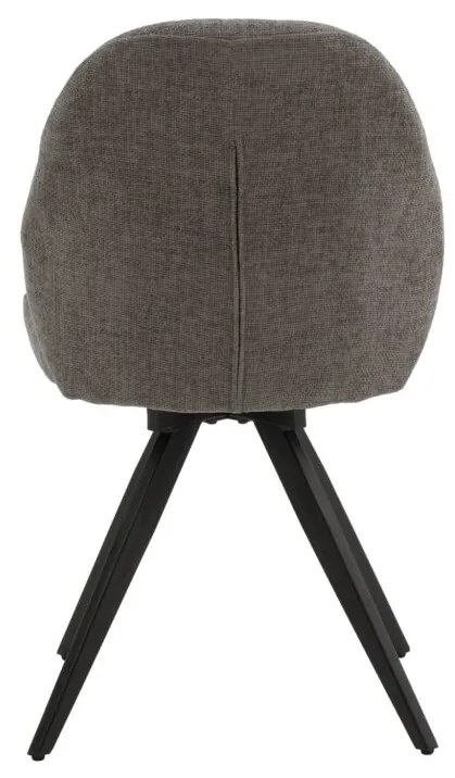 Set di sedie girevoli ZENNENDAL in tessuto grigio e gambe in metallo nero