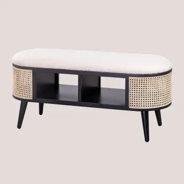 Panca con Contenitore in Ciniglia Icon Bianco - Sklum