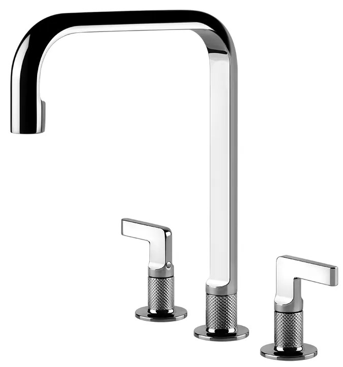 Rubinetto Cucina A 3 Fori Con Canna Girevole Cromo inciso 58701 Gessi