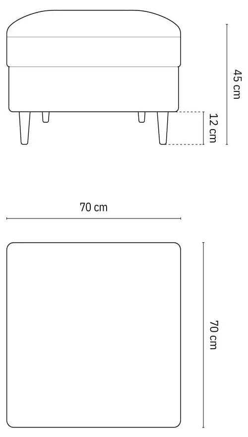 Poggiapiedi nero con rivestimento in velluto Kyoto – Cosmopolitan Design