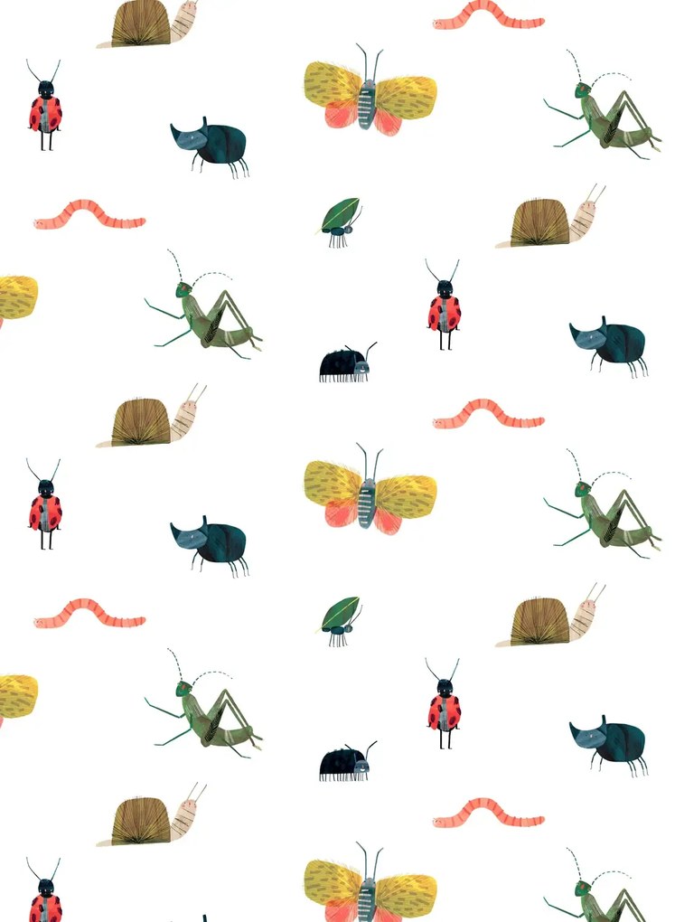 Harlequin Carta da parati Garden Friends - Poppy/ Ochre/ Leaf