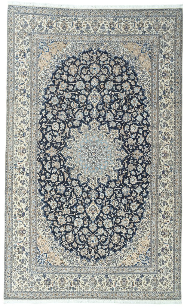 Nain Tappeto 240 x 390 Blu (Iran) Annodato A Mano