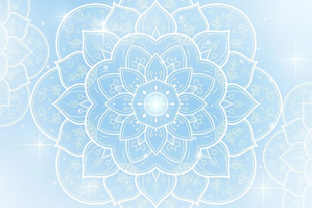 Carta da parati autoadesiva – Mandala orientale celeste