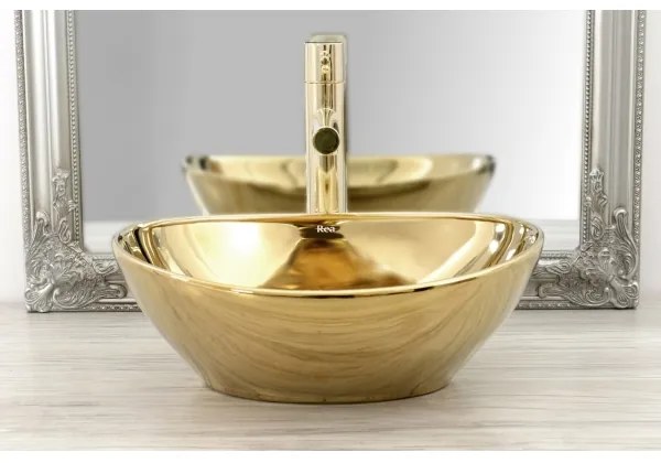 REA-B8803 - Miscelatore per lavabo TESS 31,5 cm, finitura oro