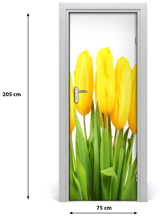 Adesivo per porta interna Tulipani gialli 75x205 cm