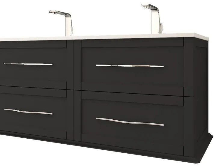 Mobile sottolavabo e lavabo Tiffany per doppia vasca grigio grafite L 120 x P 46 cm 2 cassetti