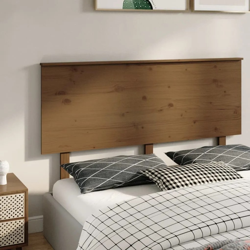 Testiera per letto miele 154x6x82,5cm in legno massello di pino