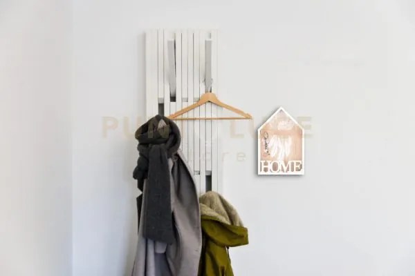 Gina porta chiavi a parete con scritta home legno bianco 20x30cm