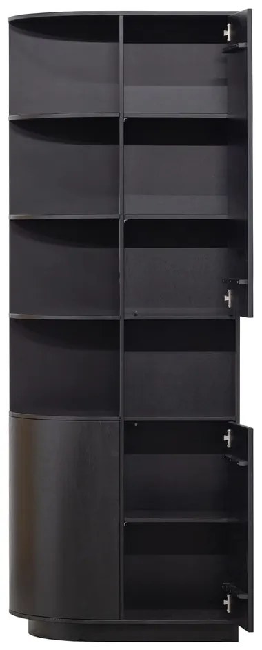 Libreria modulare nera in legno di pino 78x210 cm Finca - WOOOD