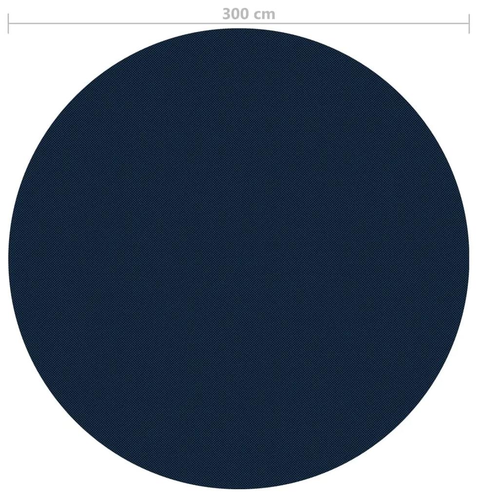 Pellicola Galleggiante Solare PE per Piscina 300 cm Nero e Blu