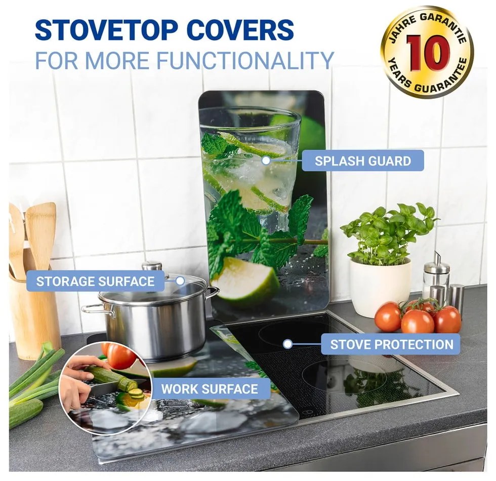 Set di 2 cappe da cucina in vetro con, 52 x 30 cm Mojito - Wenko