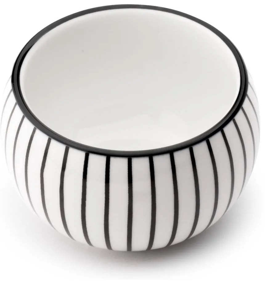 Set da tè in porcellana-leghe bianco-nero Shanxi - Bredemeijer