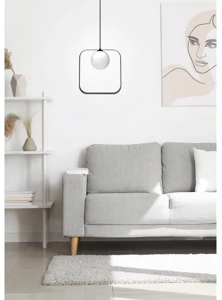 Lampadario a sospensione con filo TULA 1xG9/28W/230V quadrato nero