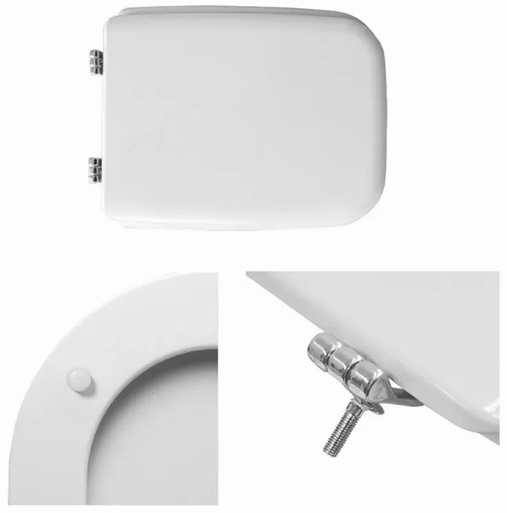 Copriwater serie Conca colore Bianco Ideal Standard legno rivestito e cerniere in acciaio