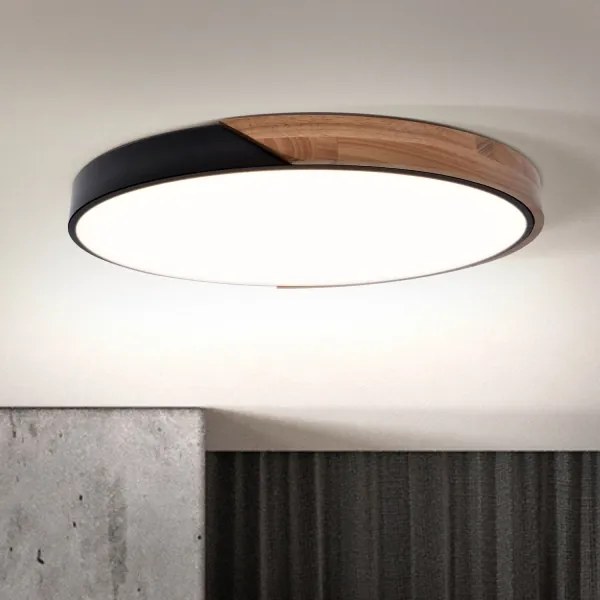 Brilagi - Lampada a LED dimmerabile PILANA LED/60W/230V rovere/nero Ø 60 cm + telecomando