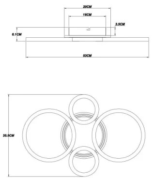 Globo 48039-40 - Lampada LED da soffitto LORETTA LED/40W/230V Ø35,5x53 cm nera